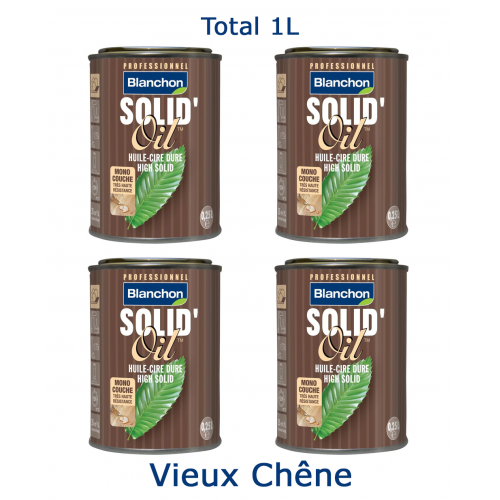 Blanchon SOLID'OIL 1 ltr (four 0.25 ltr sample cans) Vieux chêne 03102854 (BL)